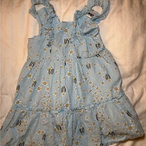 Blue Floral Kids Casual Dress